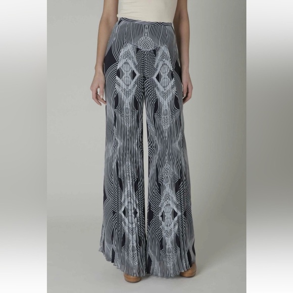 Anthropologie Pants - Anthropologie | Leifsdottir Wide Leg Pleated Palazzo Pant Blue Gray Size 6
